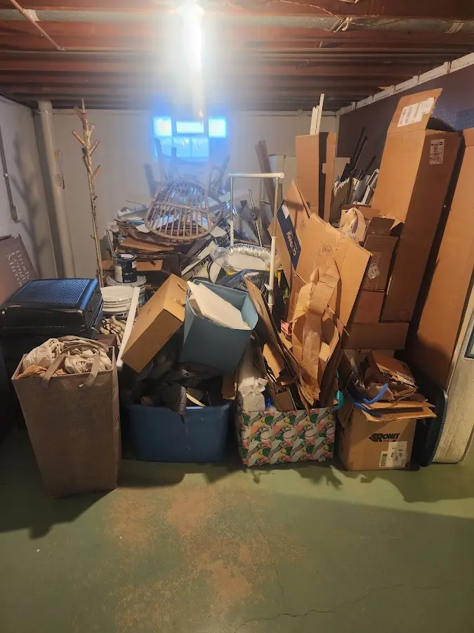 Roll-off dumpster container at job site for 40 Yard Dumpster Rental in Dranesville